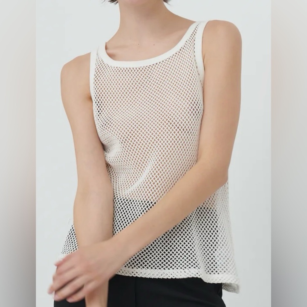 Proenza Schouler Kiki Cotton Mesh Tank in White
